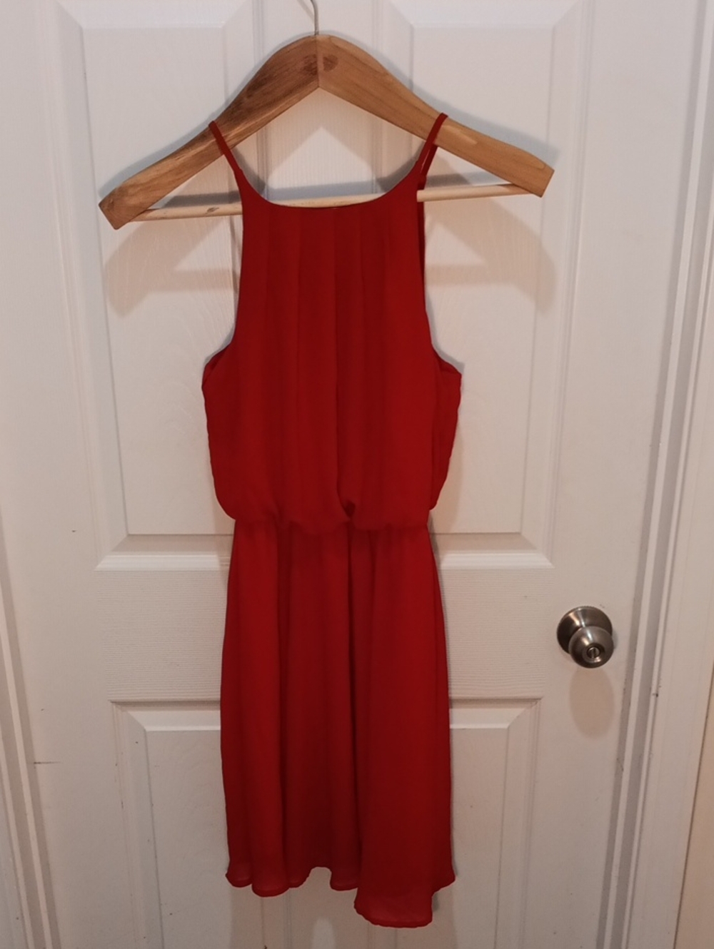 Blue Rain Red Sleeveless Mini Dress